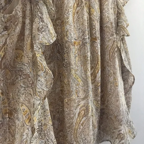NWT Joie | Sheer Paisley Sleeveless Ruffle Top | Med - Picture 7 of 9